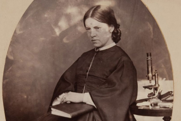 Elizabeth Garrett Anderson sat with a book