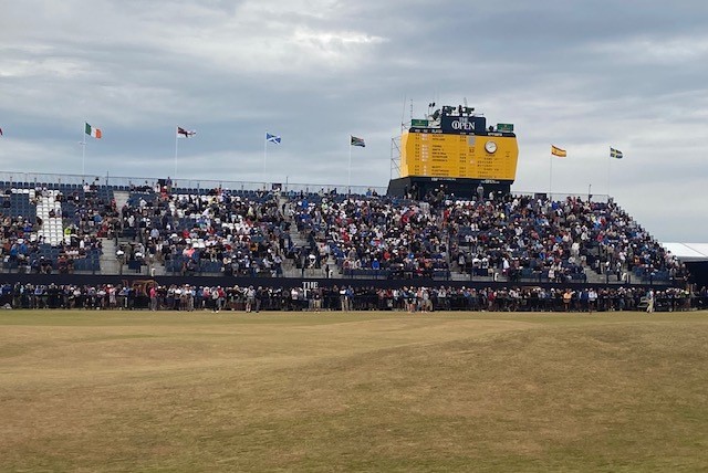 Crowd in stand at Golf Open Championship