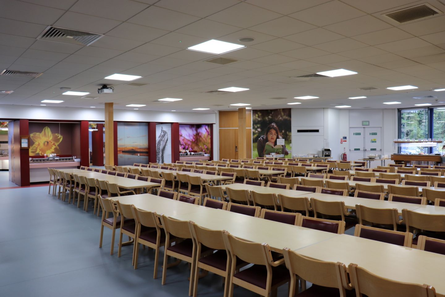 Dining room tables in Agnes Blackadder Hall
