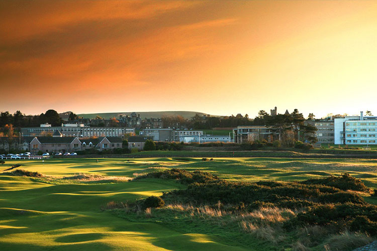 Sunset over Old Course in St Andrews