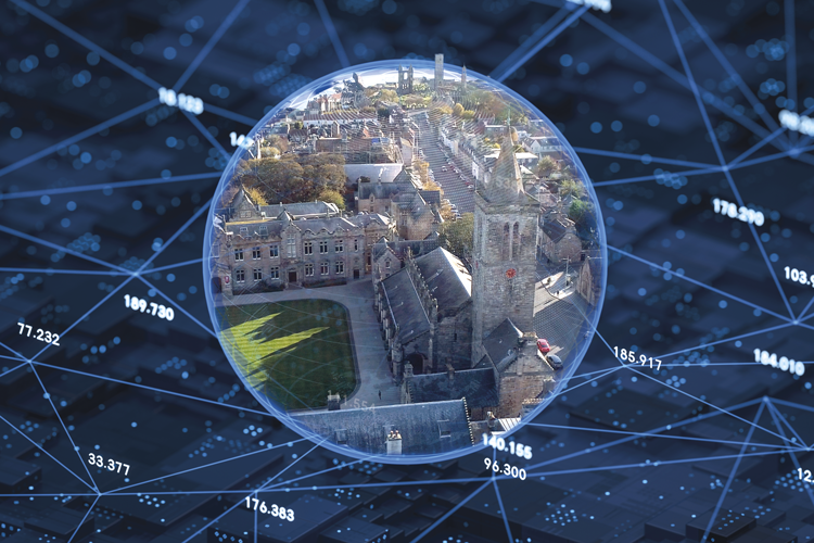 st andrews in a sphere graphic