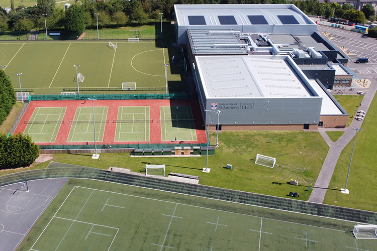 Aerial view of sports centre