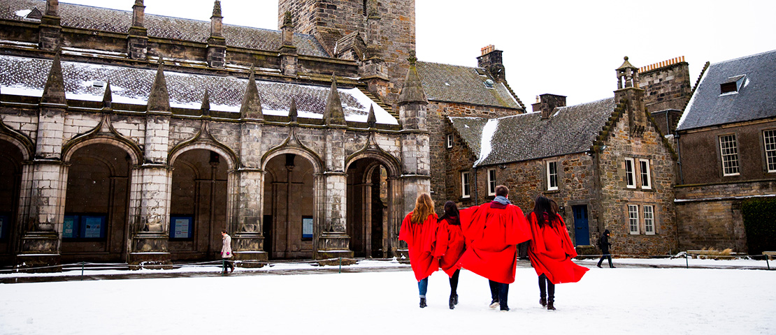 students in snow