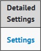 Screenshot of 'Detailed Settings' column in MMS with 'Settings' button.