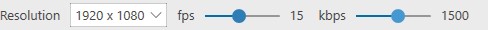 Screenshot of the secondary sources quality settings. This includes the capture resolution, frames per second and kilobytes per second.