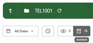Screenshot showing a Panopto folder with the 'Archived' button selected.