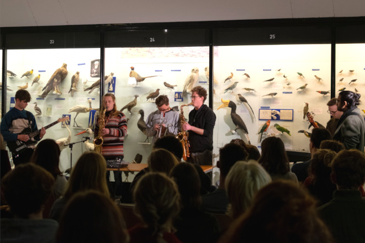 Group of musicians performing at the Bell Pettigrew Museum