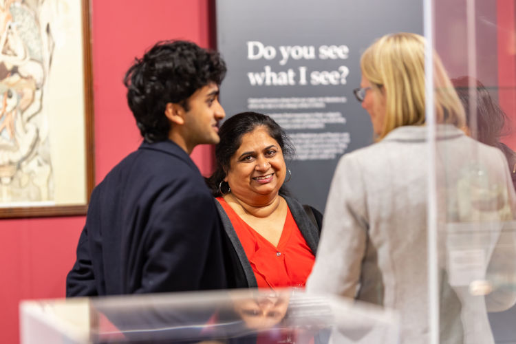 Visitors in one of the galleries at the Wardlaw Museum at the University of St Andrews