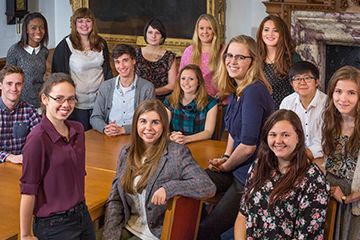 Fourteen students smiling 