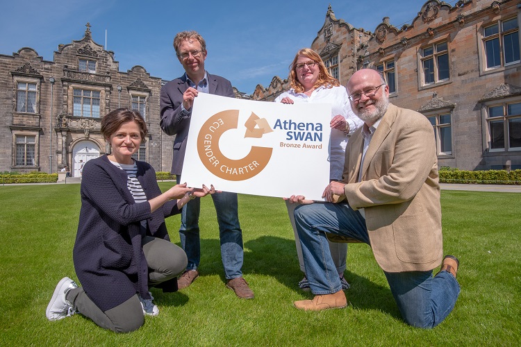 Dr Alexia Petsalis-Diomidis (School of Classics), Head of the School of Classics, Professor Jason König, Dr Caron Gentry (School of International Relations) and Head of the School of International Relations, Professor Anthony Lang