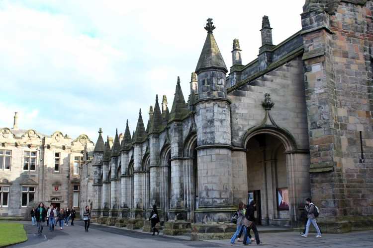 Students walking in the Quad