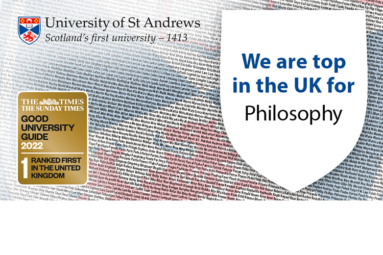 Department of Philosophy ranks first on Times and Sunday Times Good University Guide 2022