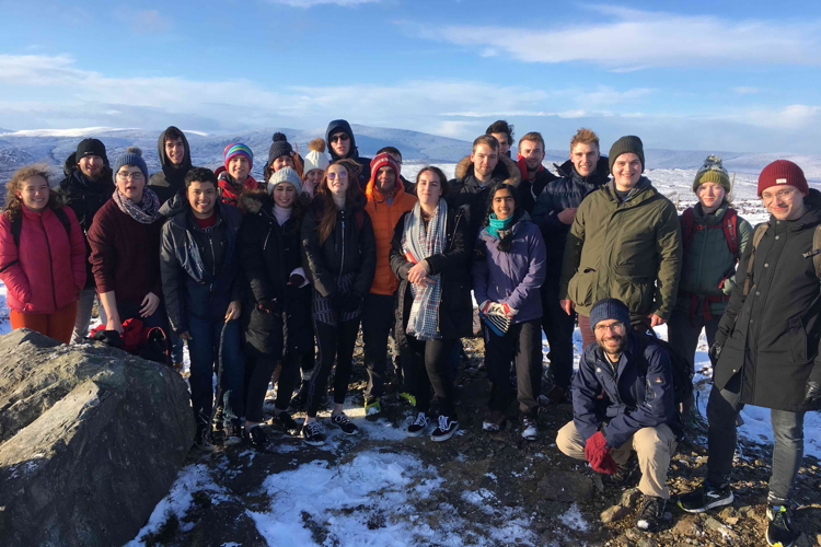 Participants on reading party at The Burn