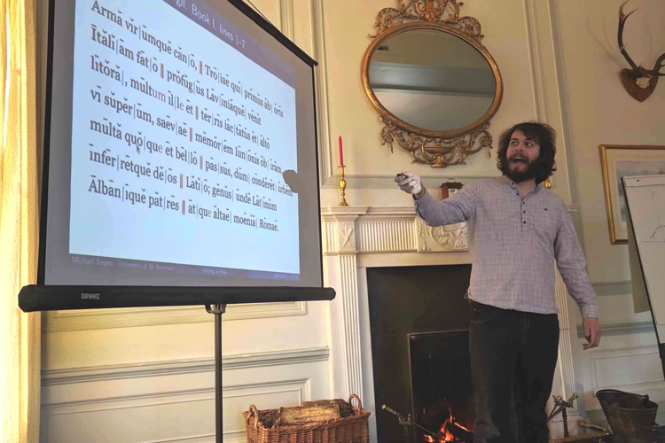 PhD student giving a lecture