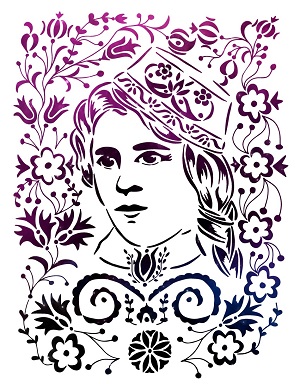 Floral portrait of woman pioneer