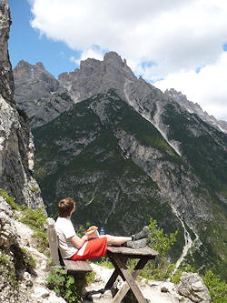 Sandy pictured in the mountains.