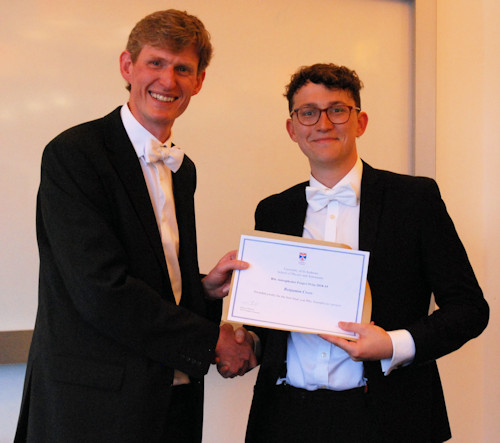 Joint winner of the Astrophysics BSc project prize.