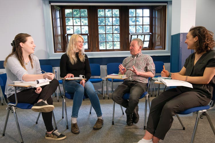 Lecturer and students