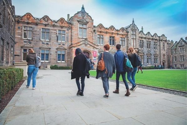Illustrative photo of students walking in St Salvators Quad.