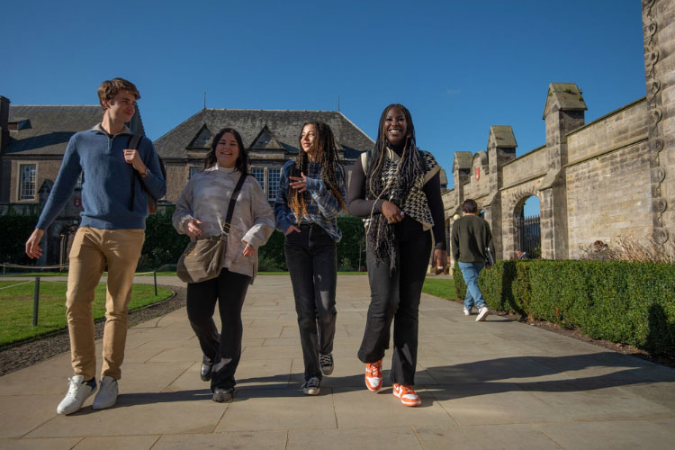 Students walking in Quad