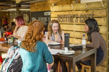 Students dining in the union cafe