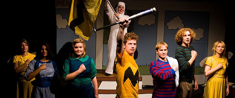 Students performing in a musical