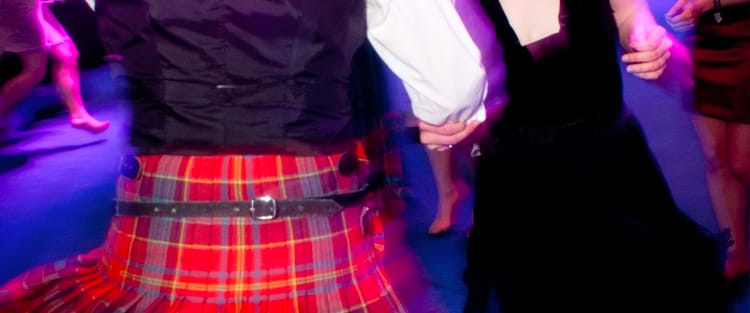 Students dancing at a ceilidh