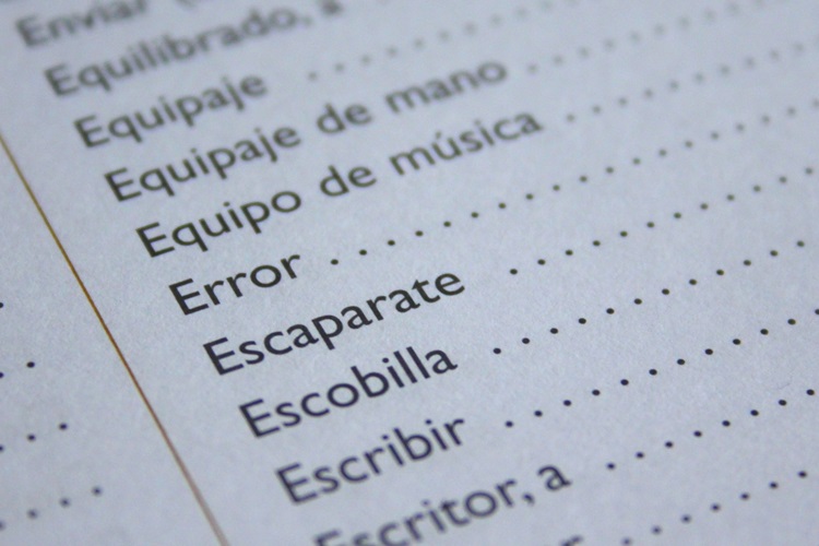 Part of a page from a foriegn dictionary