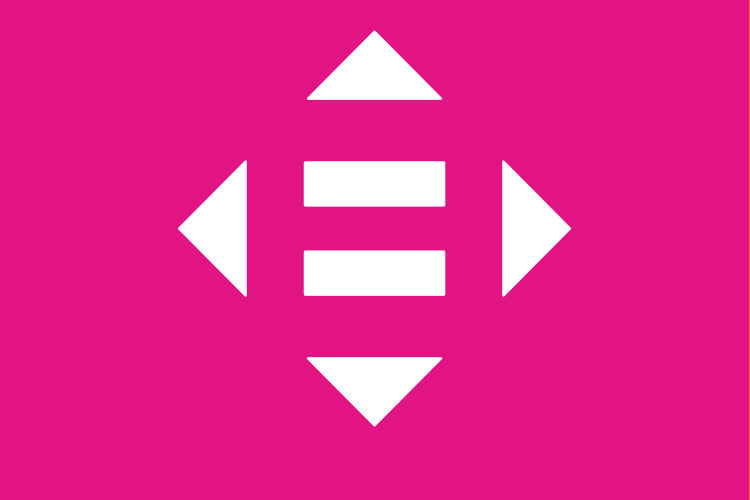 Graphic of an equals sign with arrows around it