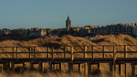 view of St Andrews from West Sands