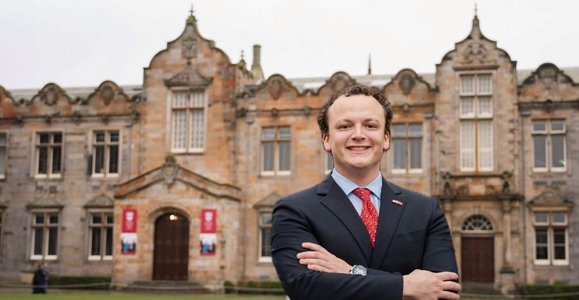 Lucas San Miguel poses for a photo in St Salvator's Quad Lucas San Miguel poses for a photo in St Salvator's Quad