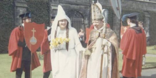 A photo dating from 1967 which shows students in character dress as part of the University of St Andrews' Kate Kennedy Procession A photo dating from 1967 which shows students in character dress as part of the University of St Andrews' Kate Kennedy Procession