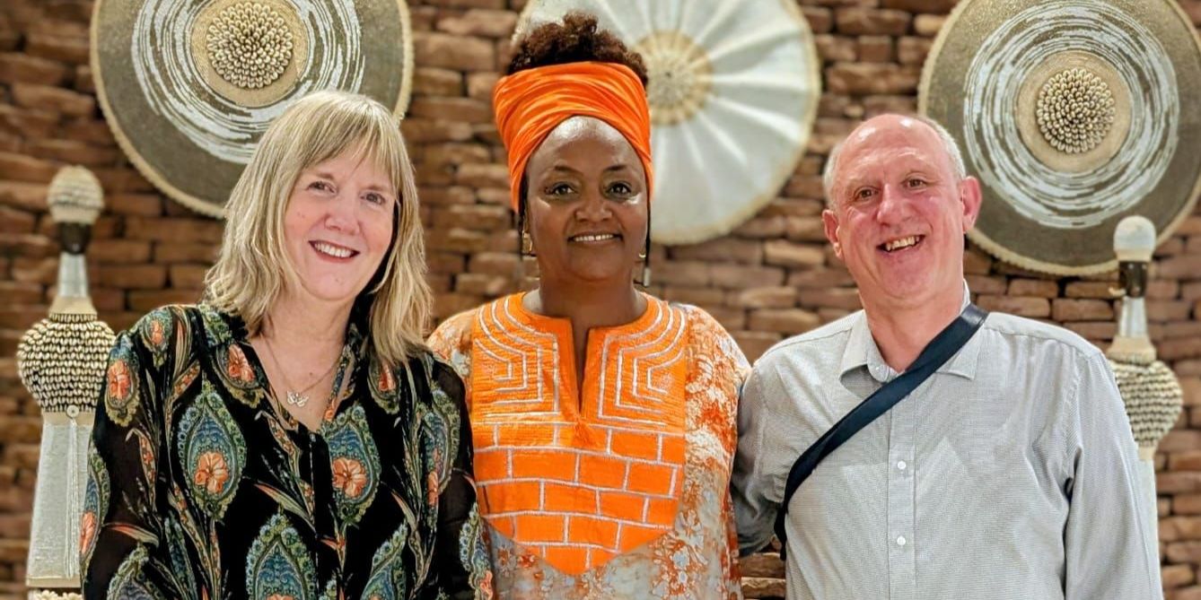 Professor Nicki Hitchcott (left) poses for a photos alongside her current research team, Dr Alice Karekezi and Dr John McInally Professor Nicki Hitchcott (left) poses for a photos alongside her current research team, Dr Alice Karekezi and Dr John McInally