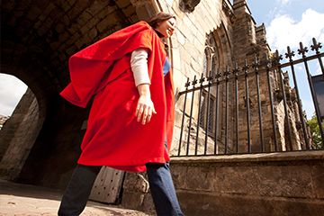 Students leaving St Salvator's Quad