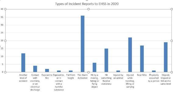 Types of Incidents at the University of St Andrews - 2020