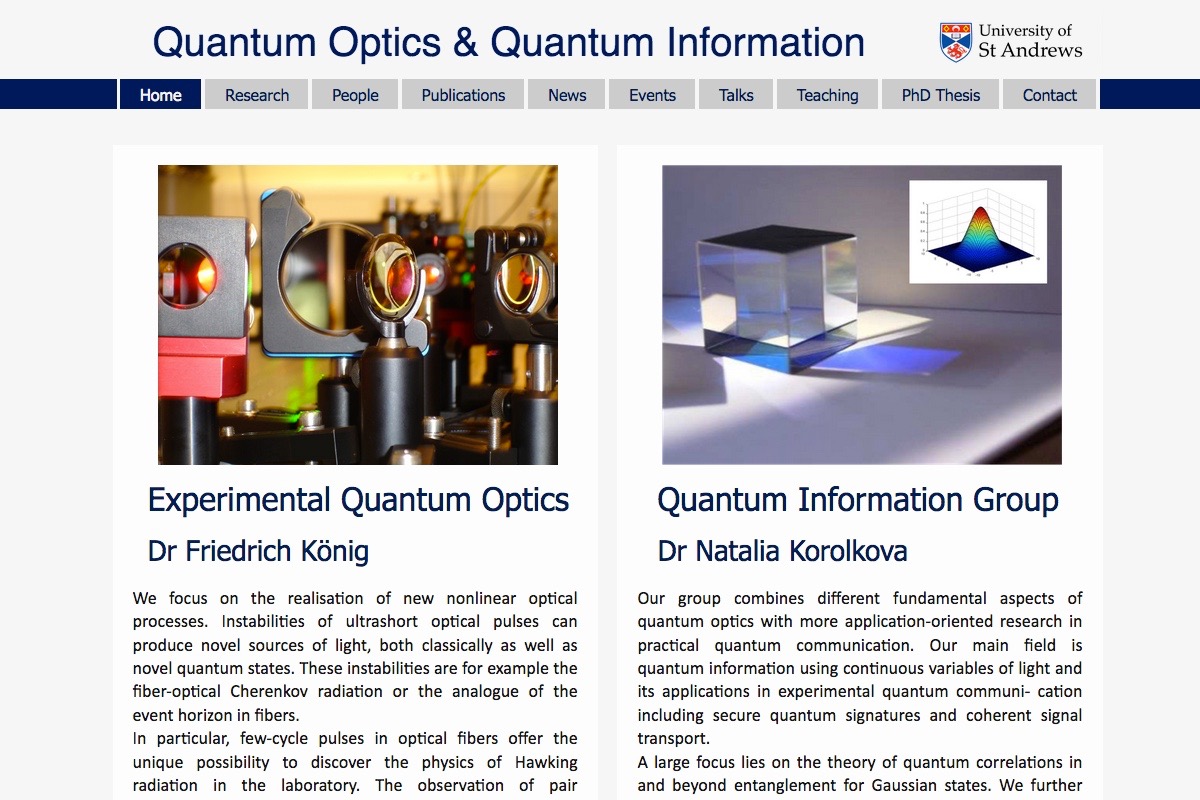 Irina Leonhardt Quantum Optics and Quantum Information