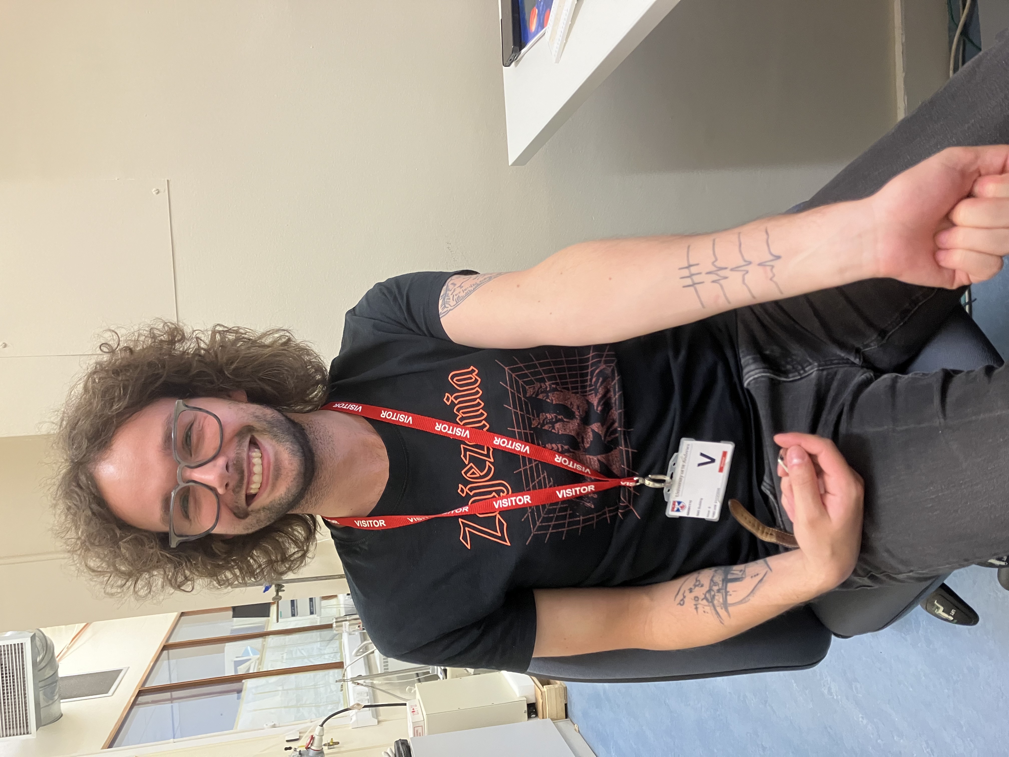 Man sitting on a chair.