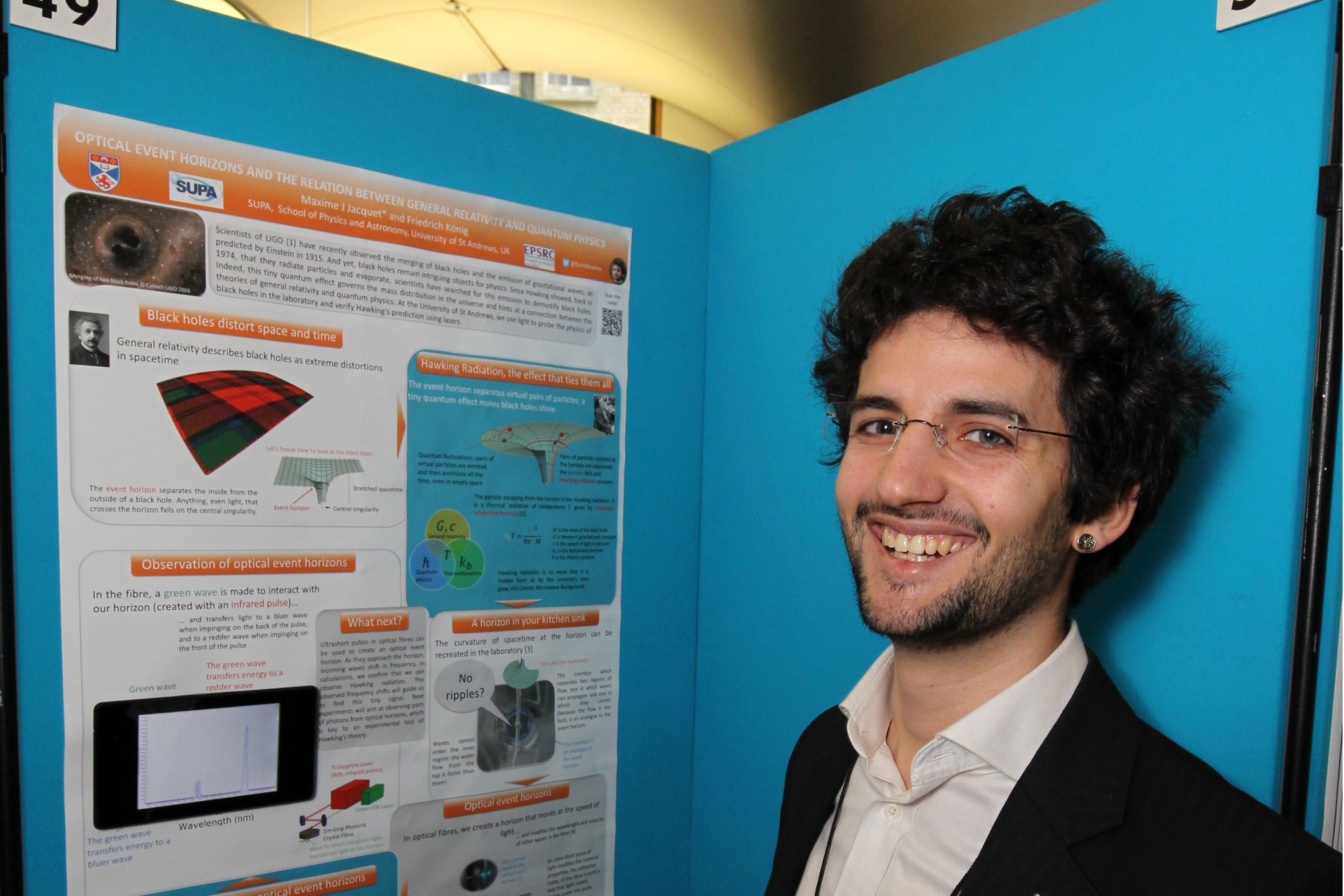 Maxime presents his poster in the House of Commons
